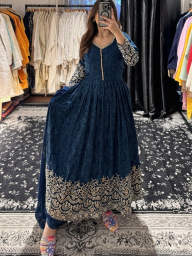 Navy Blue Anarkali